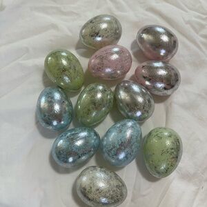 Silver and Green Iridescent Decor Accents